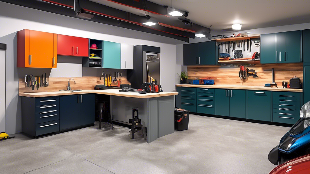 What-is-the-Average-Garage-Renovation-Cost A modern and luxurious garage transformation before and after, with high-end finishes and tools.